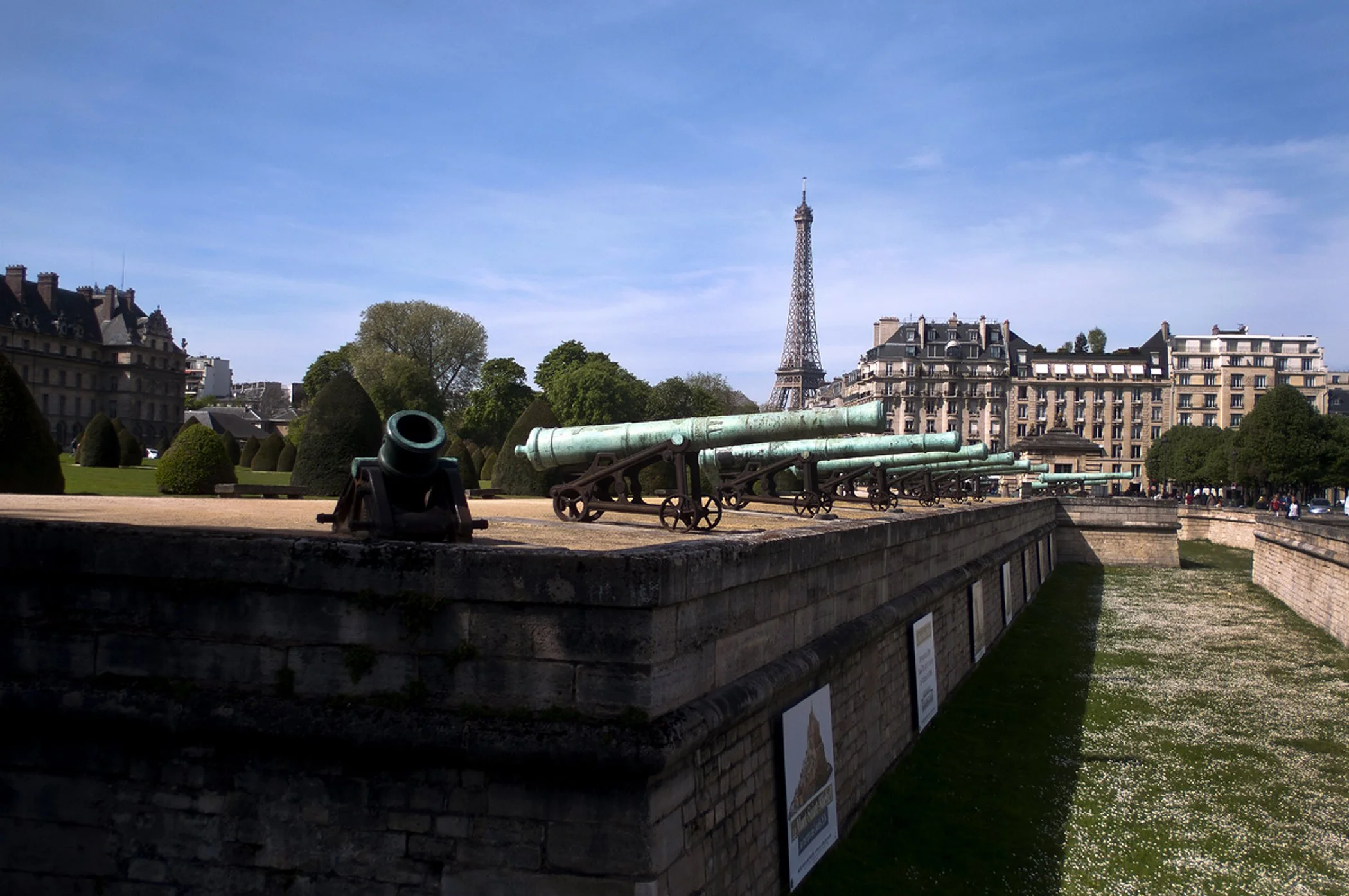 The Eiffel Tower beyond Les Invalides in Paris, France